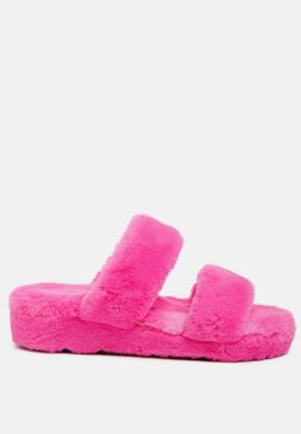 Womens Fur Slip On s Flat