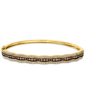 Chocolate Diamond & Nude Diamond Scalloped Bangle Bracelet (1-7/8 ct. t.w.) in 14k White Gold (Also Available in Rose Gold and Yellow Gold)