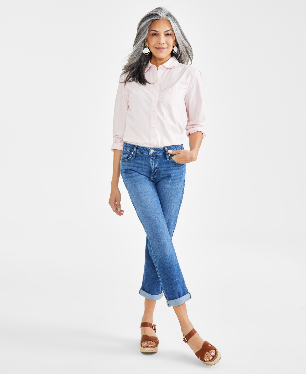Style & Co Women's Mid-rise Relaxed Girlfriend Jeans, Regular & Petite, Created For Macy's In Honey