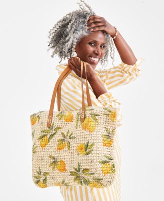 Macys straw tote on sale