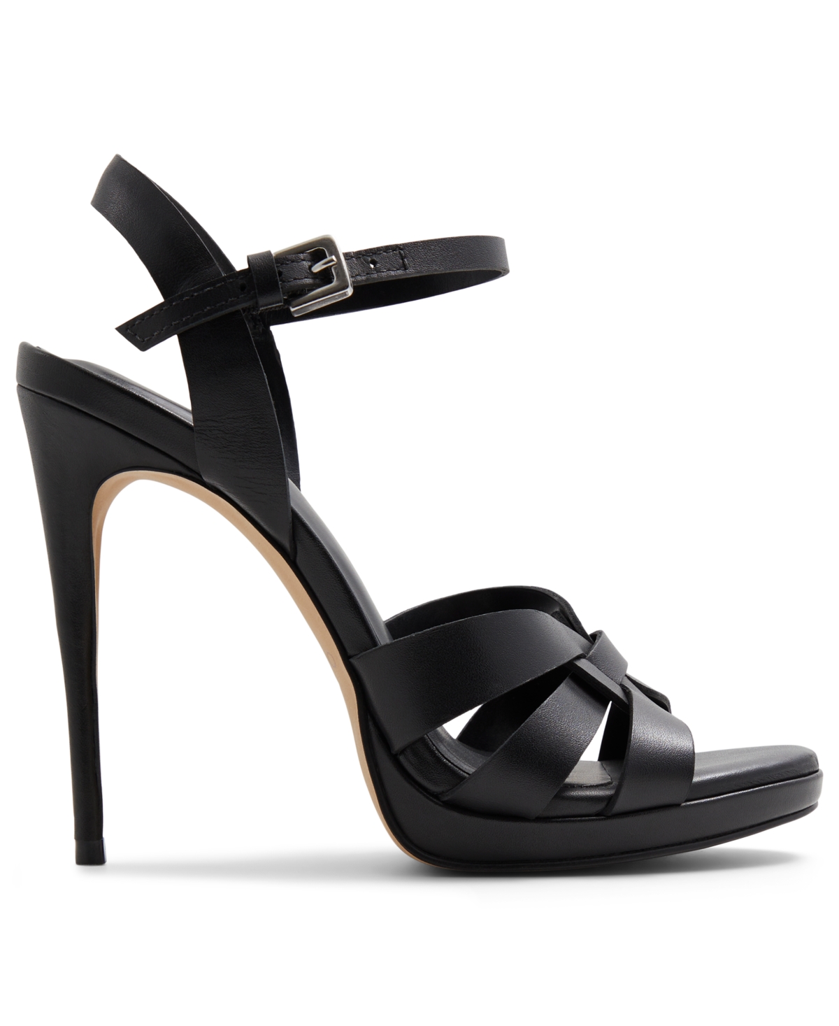 Shop Aldo Afaoni Strappy Two-piece Stiletto Dress Sandals In Black