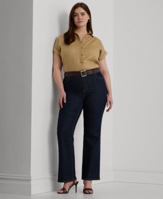 Plus Size Linen Dolman Sleeve Top 