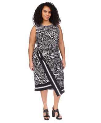 MICHAEL Michael Kors Plus Size Zebra Print Faux Wrap Midi dress Macy s