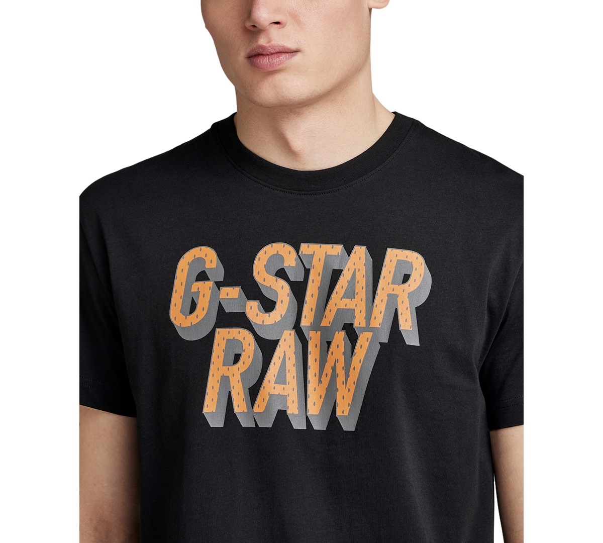 Shop G-star Raw Men's Regular-fit 3d Dotted Logo T-shirt In Dk Black