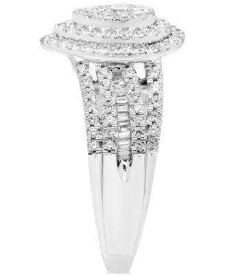 Diamond Pear-Shaped Halo Cluster Engagement Ring (1 ct. t.w.) in 14k White Gold
