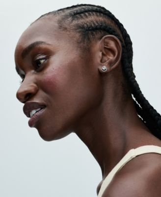 Sparkling Cubic Zirconia Round Halo Stud Earrings