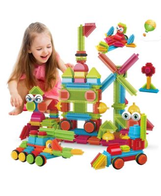 Stem Building Toys, 100 Pcs Bristle Shape 3d Tiles Set Construction Learning Stacking Educational Blocks, Creativity Beyond Imagination