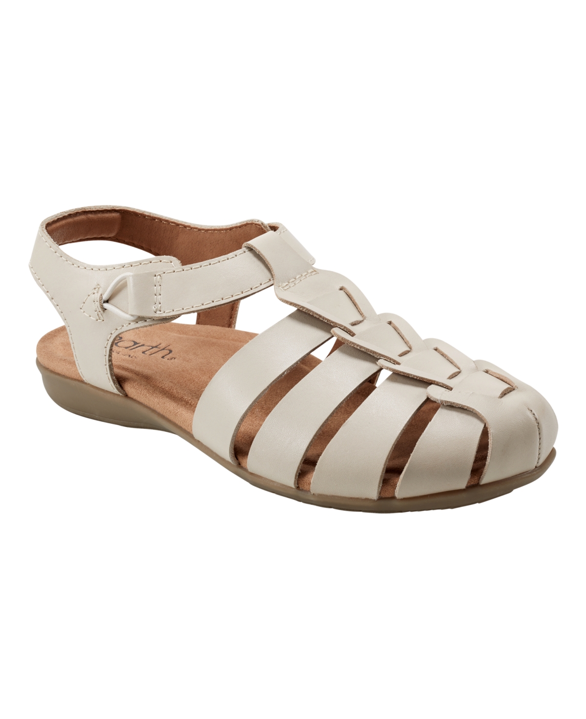 Earth Women's Blake Casual Slip-on Strappy Flat Sandals - Light Natural Nubuck