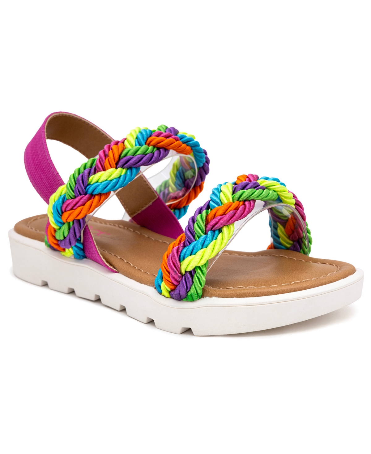 Shop Sugar Little And Big Girls Azalea Platform Sandals In Rainbow