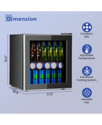 60 Can Beverage Mini  Refrigerator with Glass Door