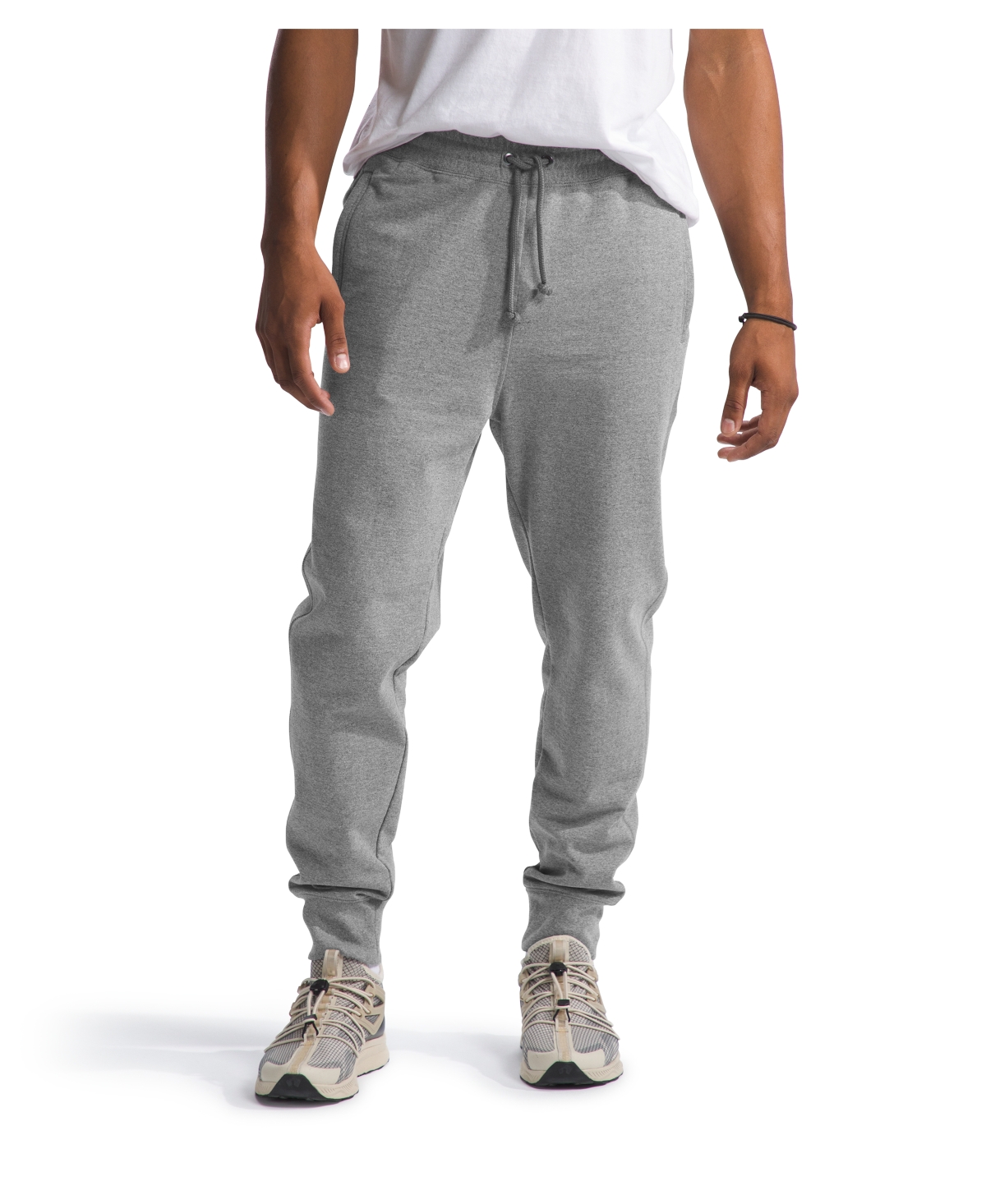 Shop The North Face Men's Heritage-like Patch Jogger Pants In Tnf Medium Gray Heather,white