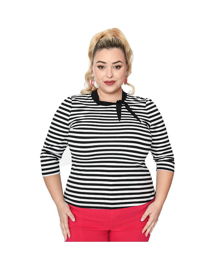 Unique Vintage Plus Size Three Quarter Sleeve Sweetie Knit Top Macy's