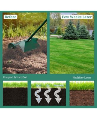 18 Inch Rolling Lawn Aerator with Splash-Proof Fender for Garden