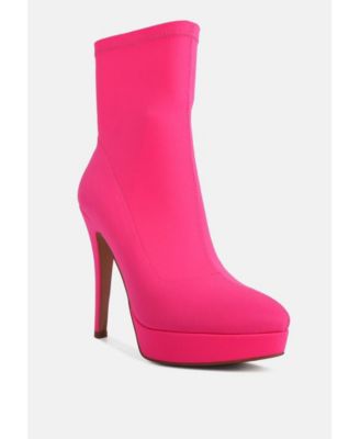 Womens Patotie Lycra High Heel Ankle Boots