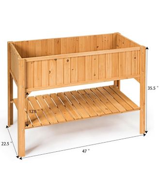 Wooden Elevated Planter Box Shelf Suitable for Garden Use