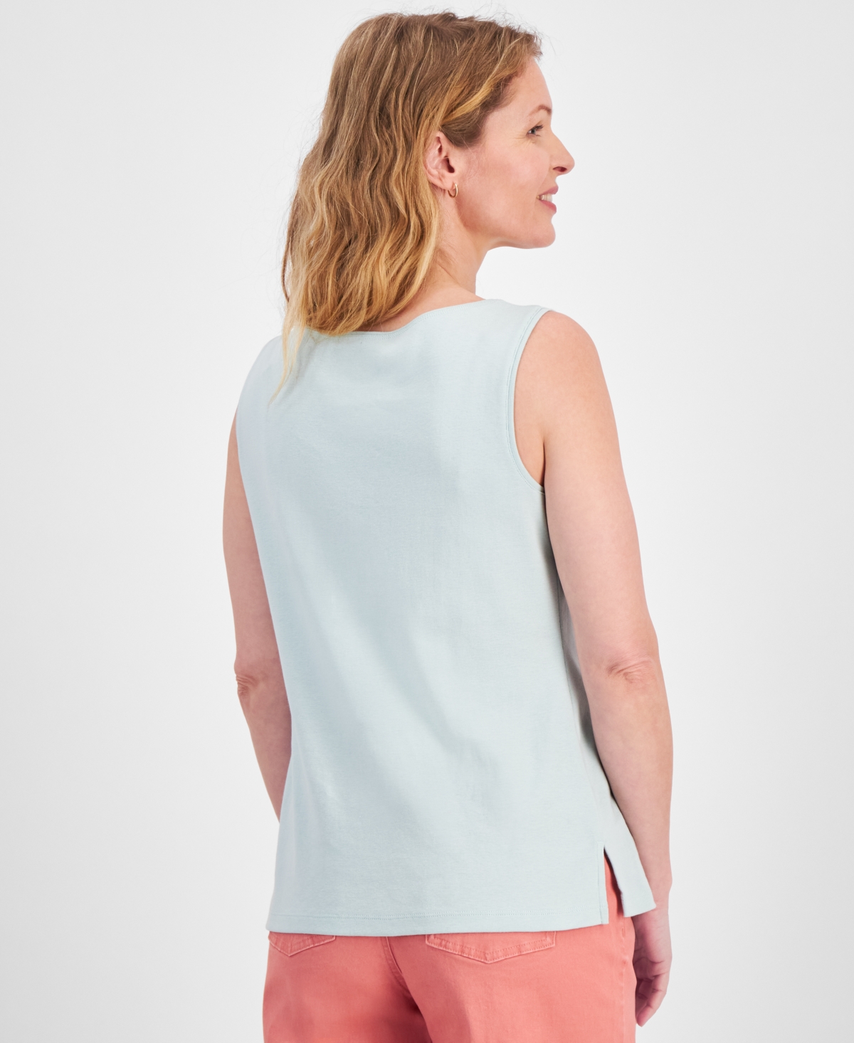 Style & Co Women's Cotton Boat-Neck Sleeveless Top, Created for Macy's