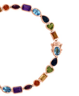 EFFY&reg; Multi-Gemstone Mixed Cut Tennis Bracelet (10-5/8 ct. t.w.) in 14k Gold