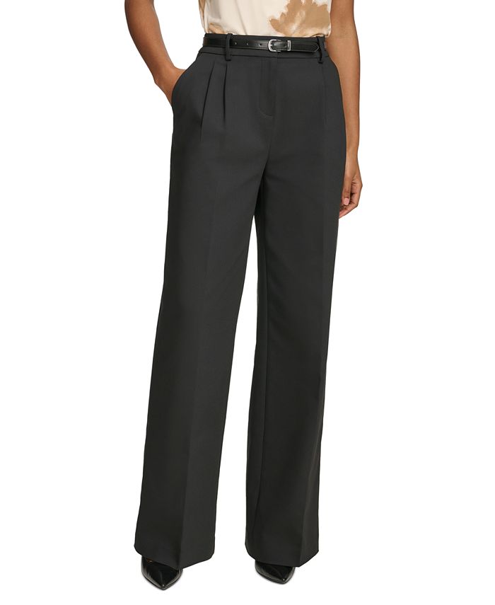 Calvin Klein Women s Belted Wide Leg Pants Macy s