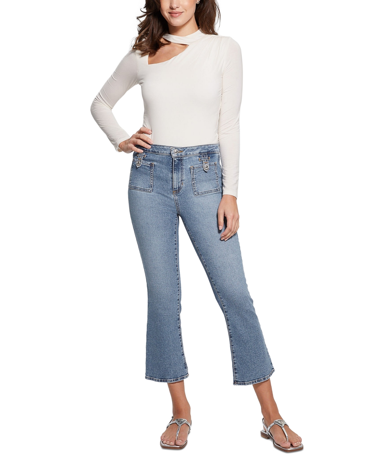Guess Women's Tahlia Kick Flare Jeans In Time Machine