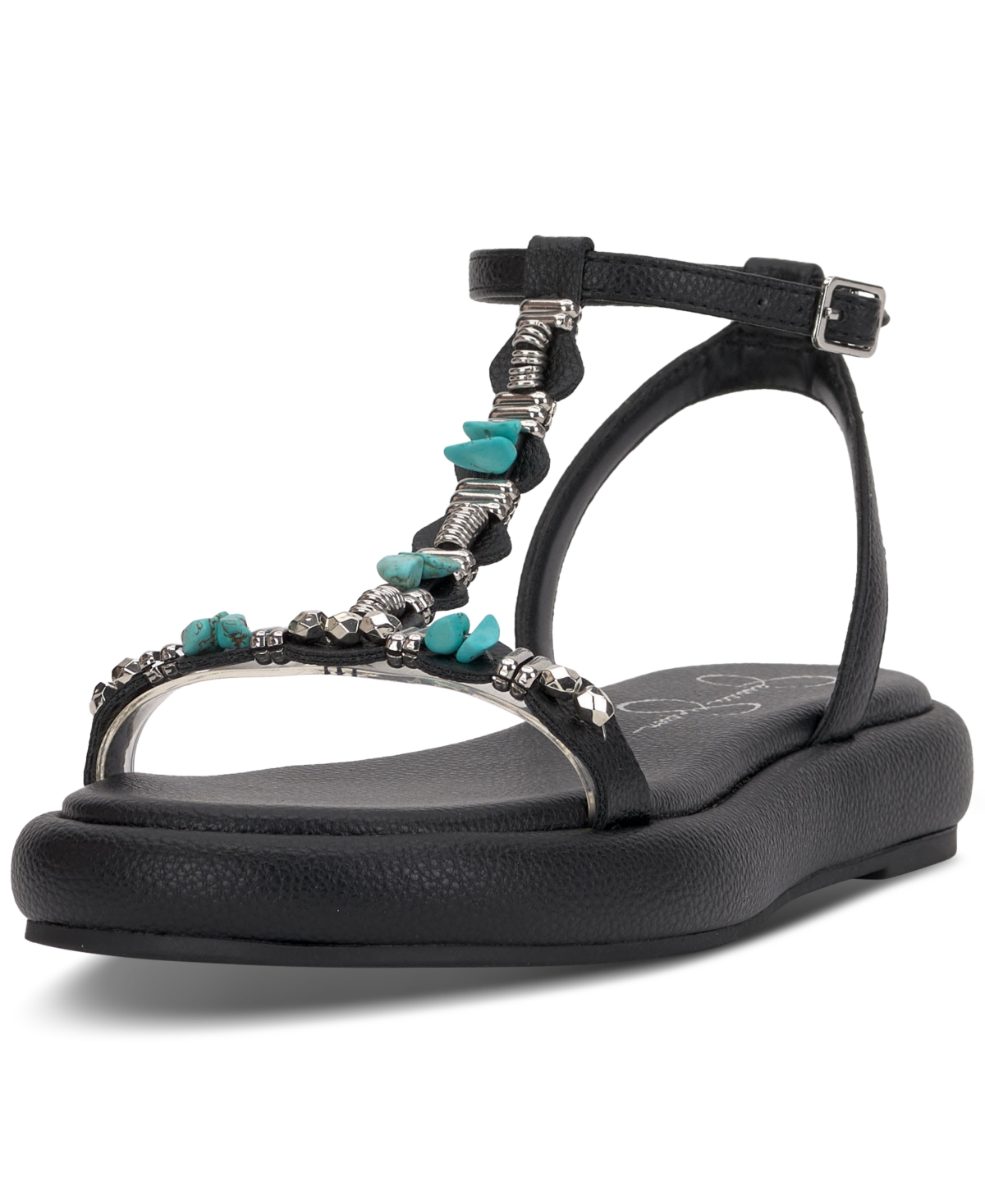 Shop Jessica Simpson Eshily Bead Embellished Platform Sandals In Black