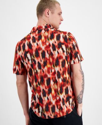 ★Hugo Boss★ Flower Print Short Sleeve T-Shirt Relaxed Fit HUGO - Cotton-jersey relaxed-fit T-shirt with floral artwork