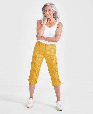 JM Collection Petite Lattice-Hem Cropped Pants, Created for Macy's