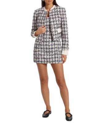 Avec Les Filles Women's Tweed Cutout Mini Dress