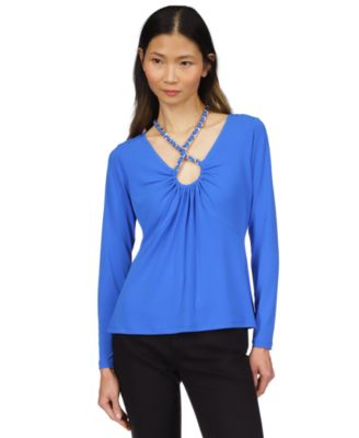 Michael Kors - Women's Chain-Neck Long-Sleeve Top
