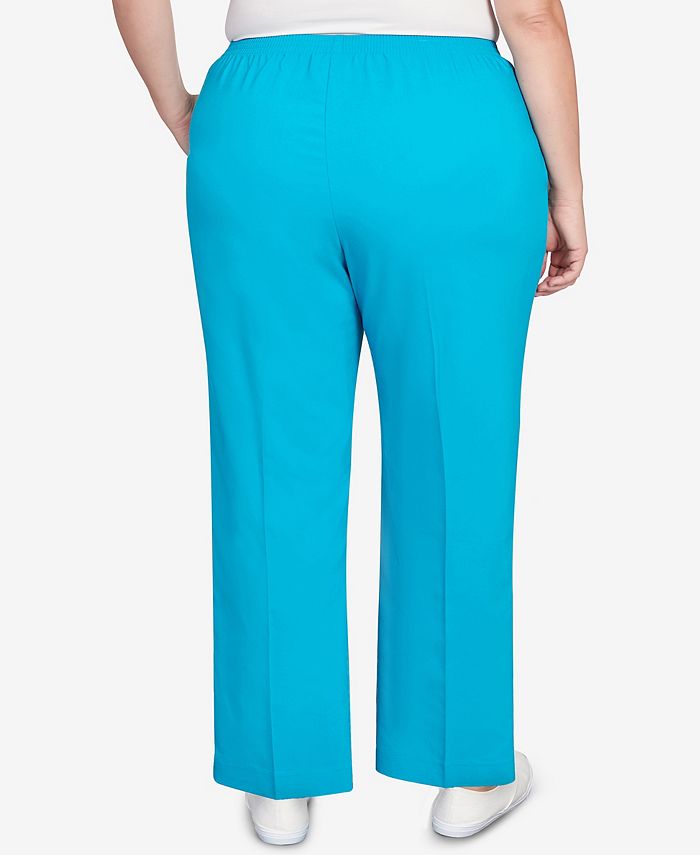 Alfred Dunner Women's Super Stretch Mid- Rise Short Length Pant - Plus