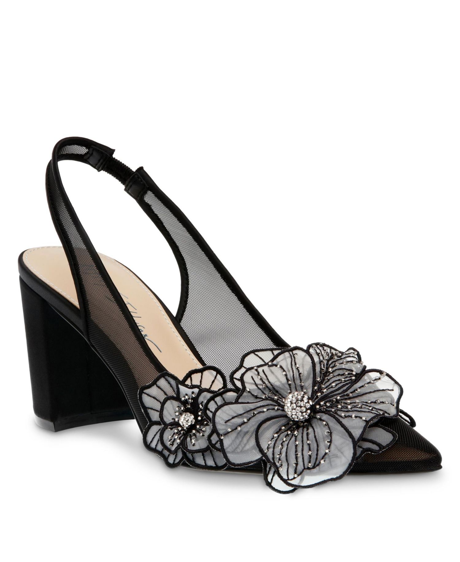Women's Petra Flower Applique Slingback Pumps