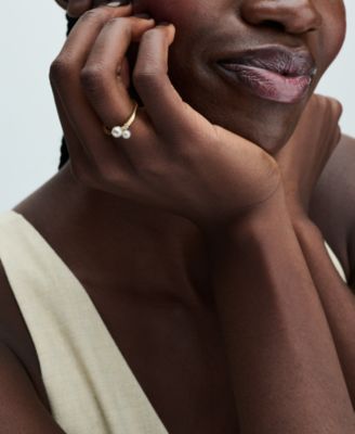 Sterling Silver Timeless Duo Treated Freshwater Cultured Pearls Ring