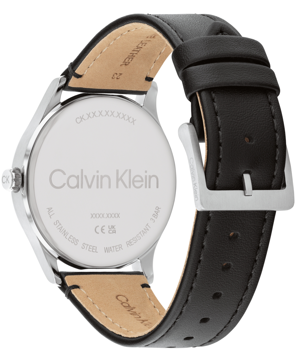 Shop Calvin Klein Men's Ascend Black Leather Strap Watch 43mm