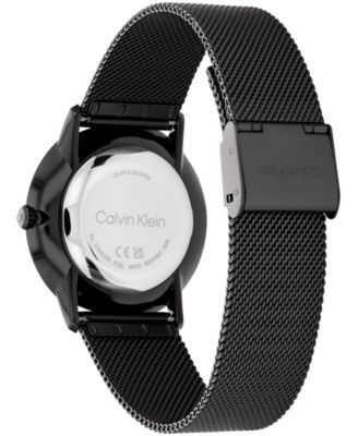 Women's Exceptional Black Stainless Steel Mesh Bracelet Watch 37mm