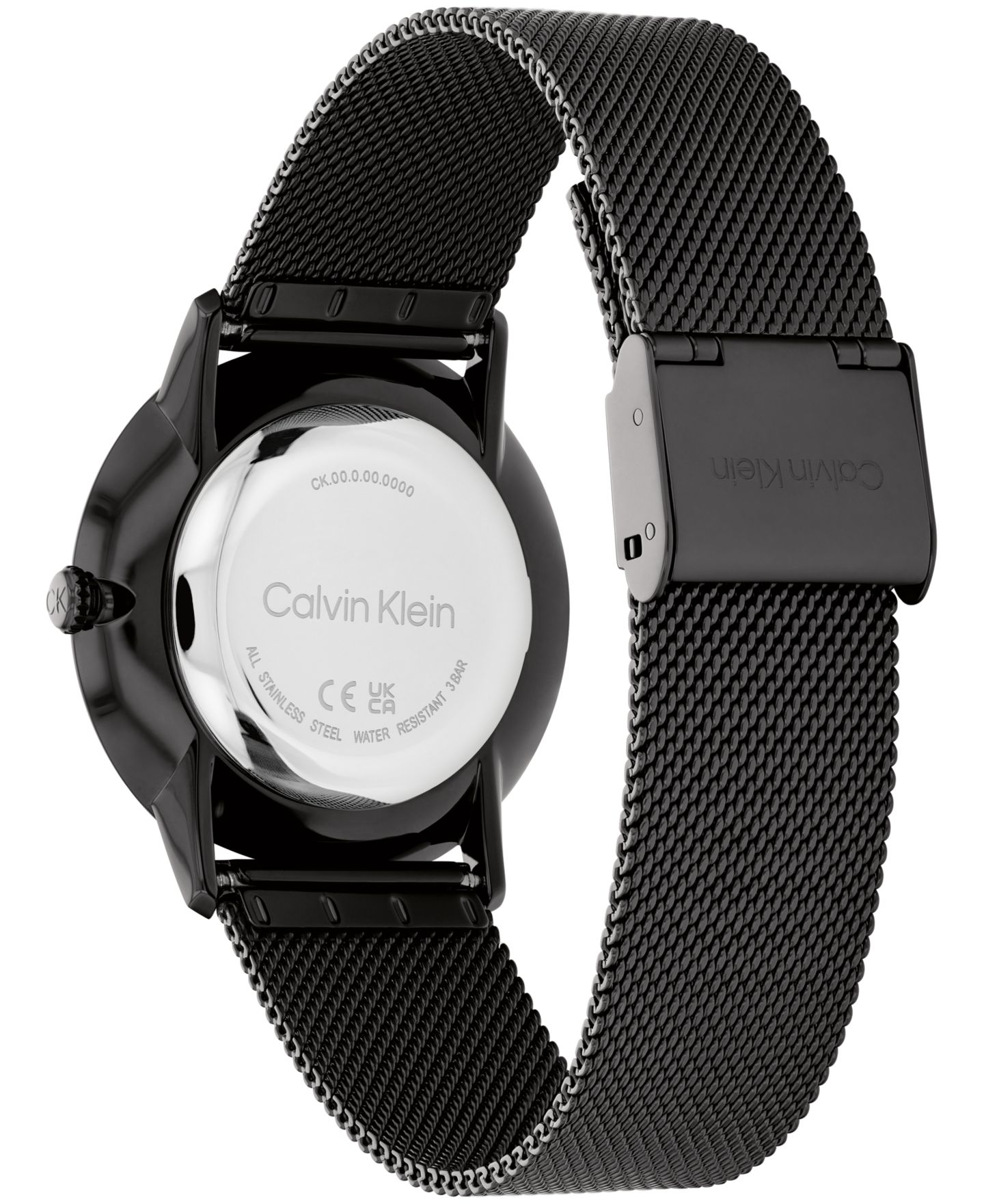 Женские часы Calvin Klein Exceptional Black Stainless Steel Mesh Bracelet Watch 37mm — фото 3