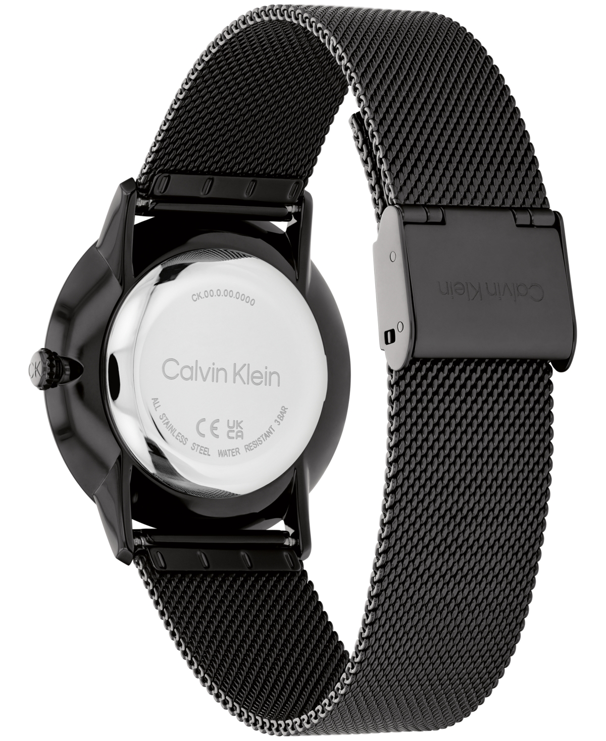 Shop Calvin Klein Women's Exceptional Black Stainless Steel Mesh Bracelet Watch 37mm