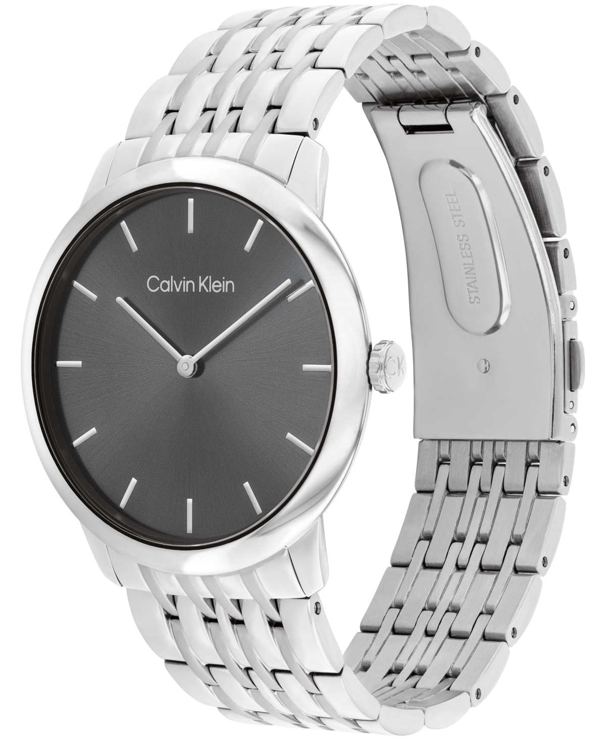 Shop Calvin Klein Men's Intrigue Silver-tone Stainless Steel Bracelet Watch 40mm