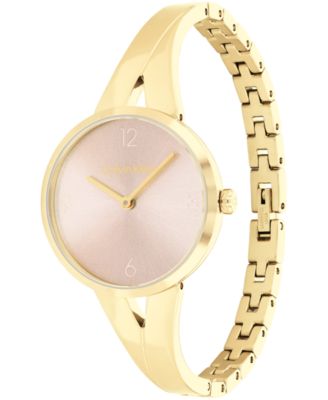 Women's Joyful Gold-Tone Stainless Steel Bangle Bracelet Watch 30mm