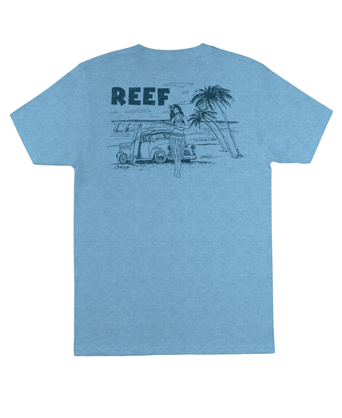 Shop Reef Men's Hulagirly Short Sleeve T-shirt In Sky Blue Heather