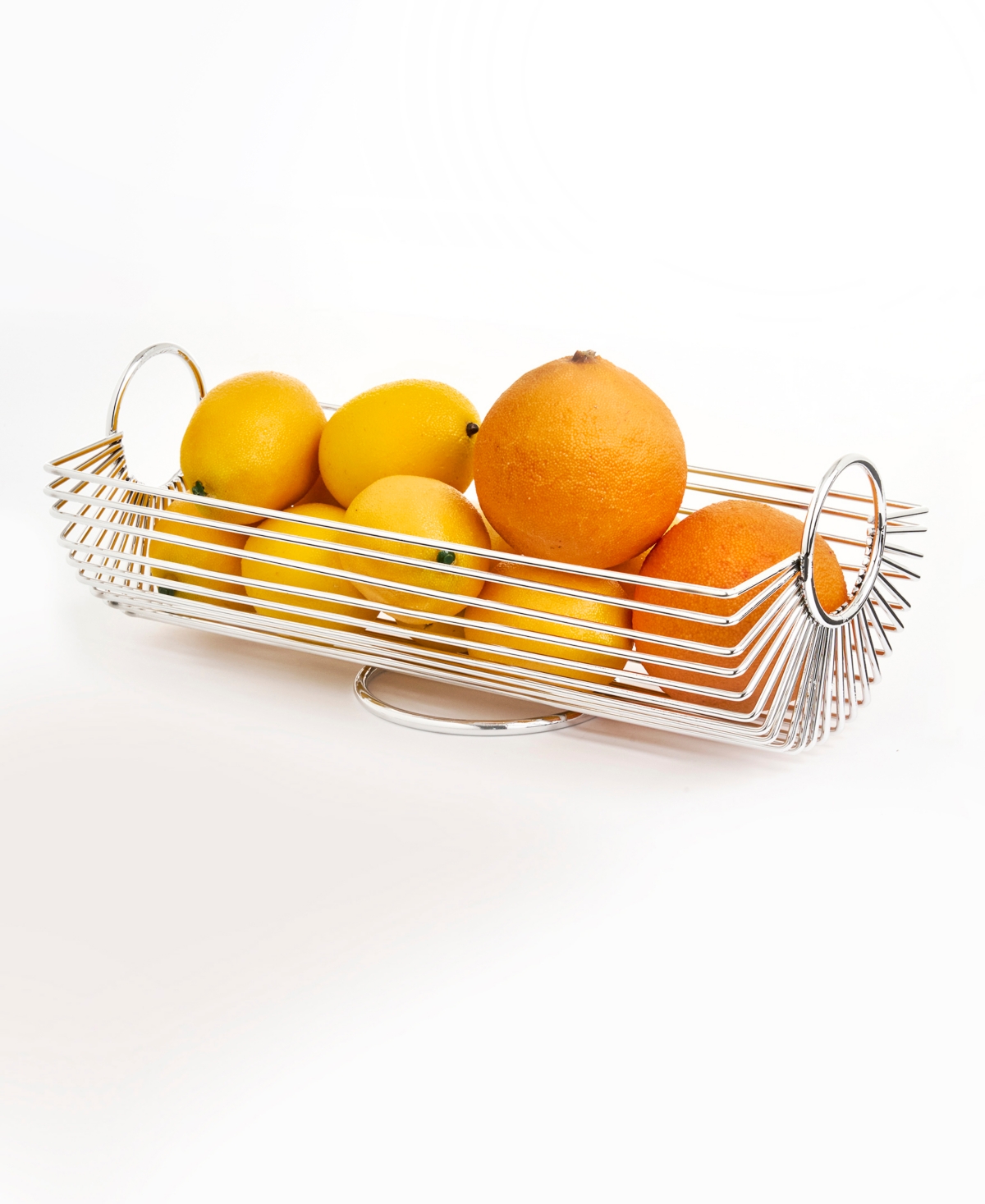 Shop Godinger Signature Collection Rectangle Fruit Basket In Silver