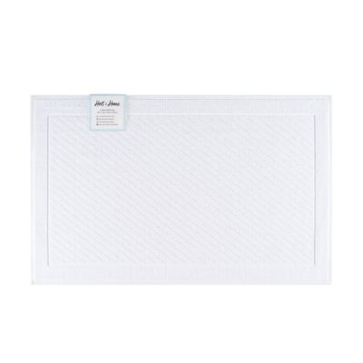 Textured Woven Cotton Bath Rug with Slip-Resistant Backing