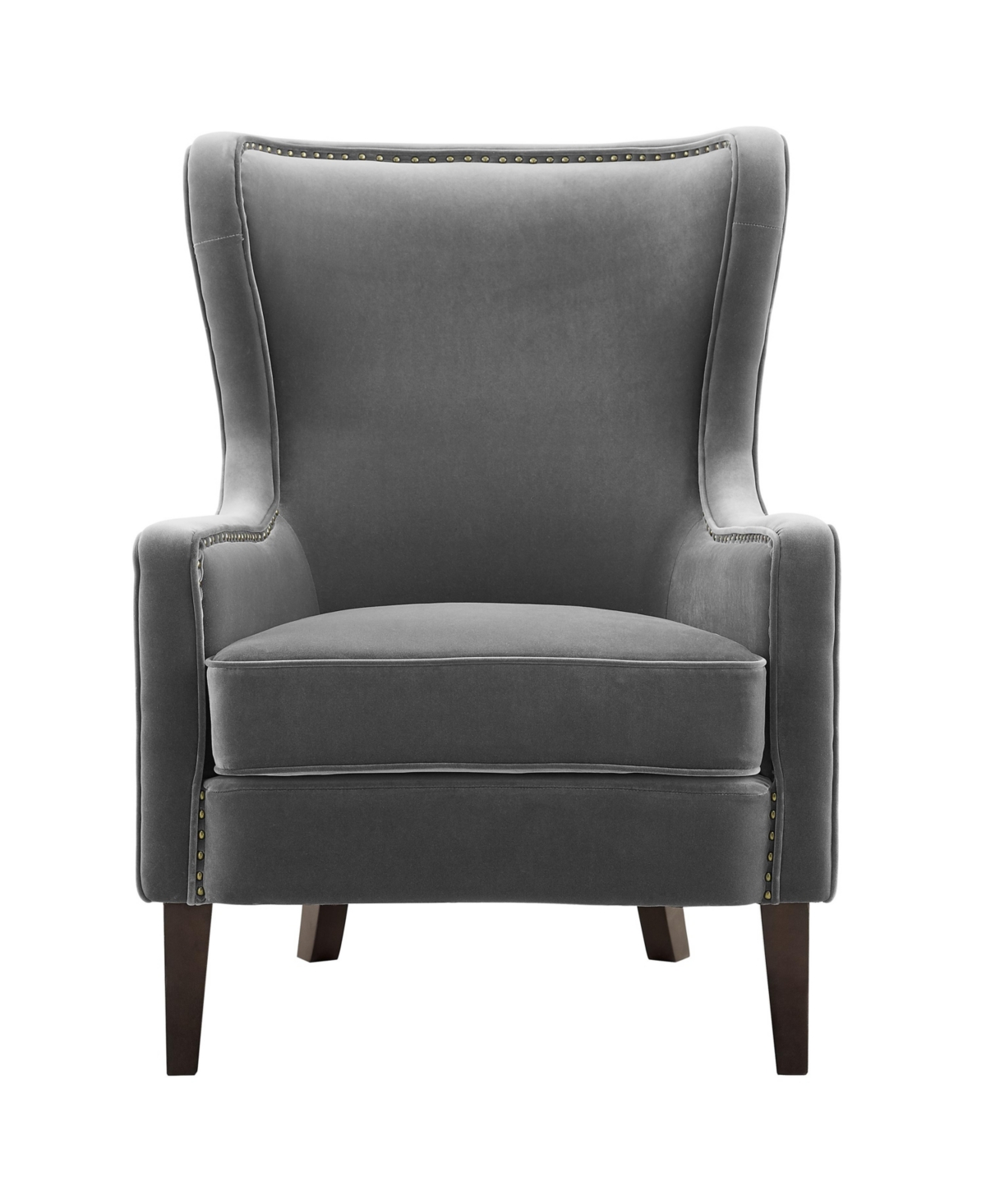 Steve Silver Rosco 30" Velvet Accent Chair In Medium Gray