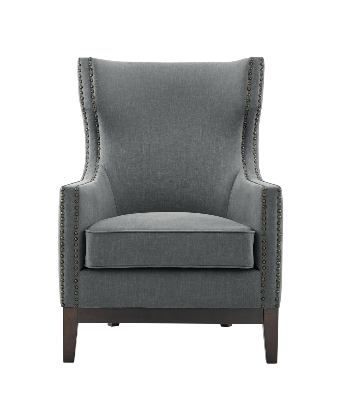 Steve Silver Roswell 29" Linen Accent Chair In Medium Gray