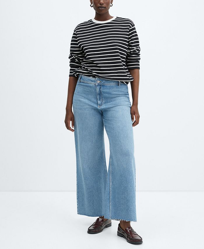 MANGO Women's High Waist Culotte Jeans - Macy's