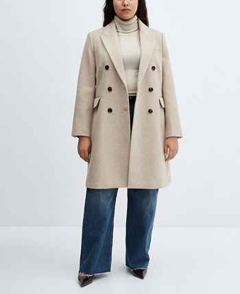 Mango double breasted wool coat outlet