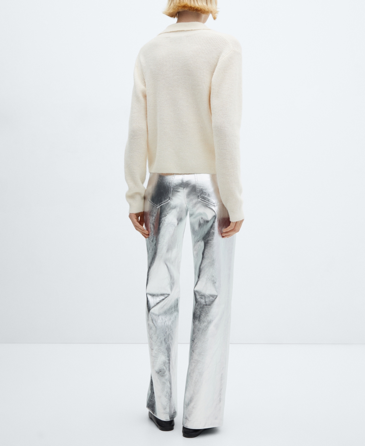 Mango Women's Metalised Wideleg Trousers