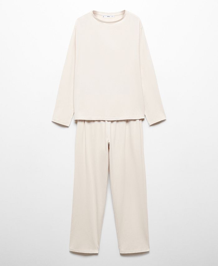 MANGO Women's Two-Piece Cotton Pajamas - Macy's