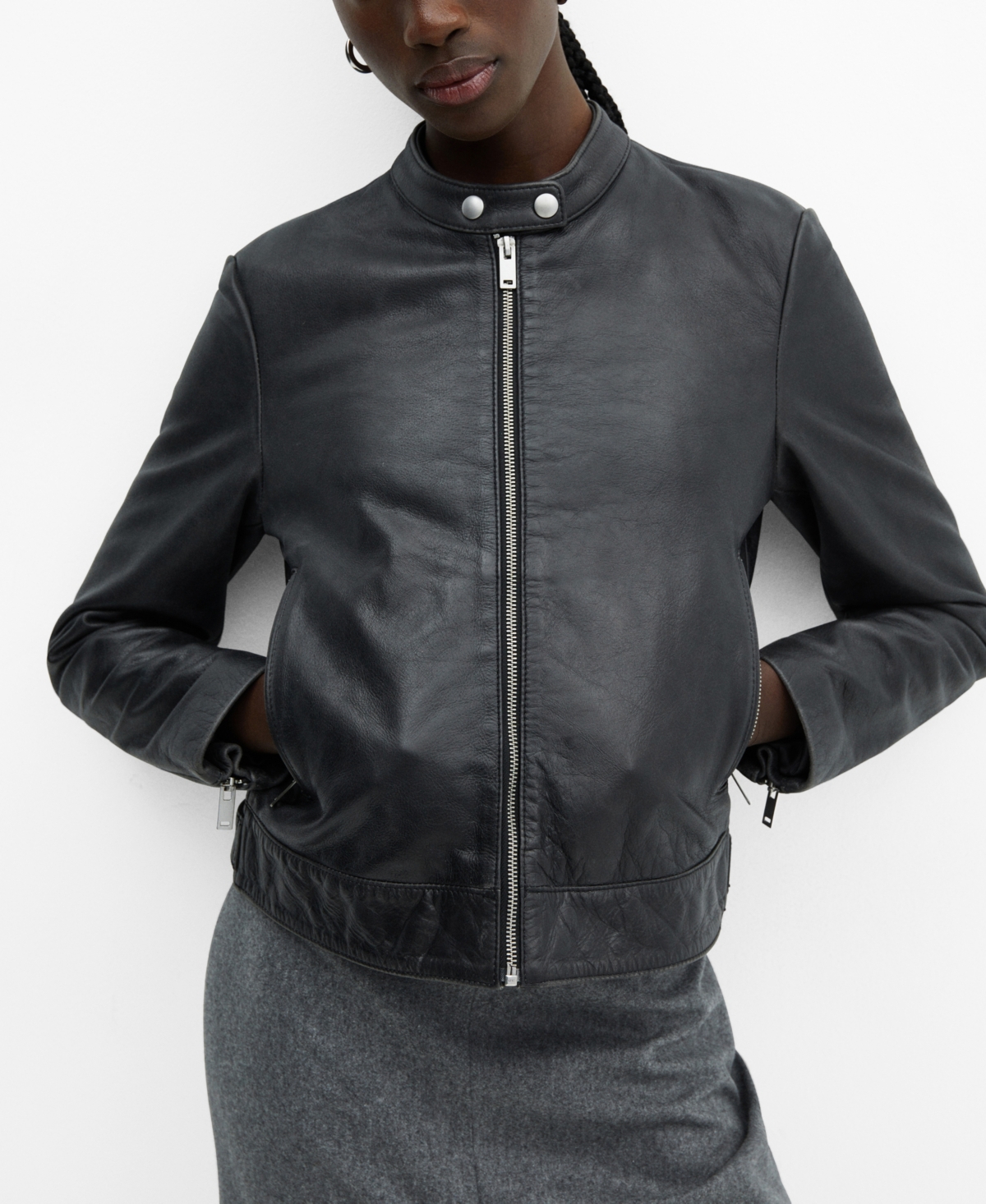 Women's 100% Leather Jacket - Black