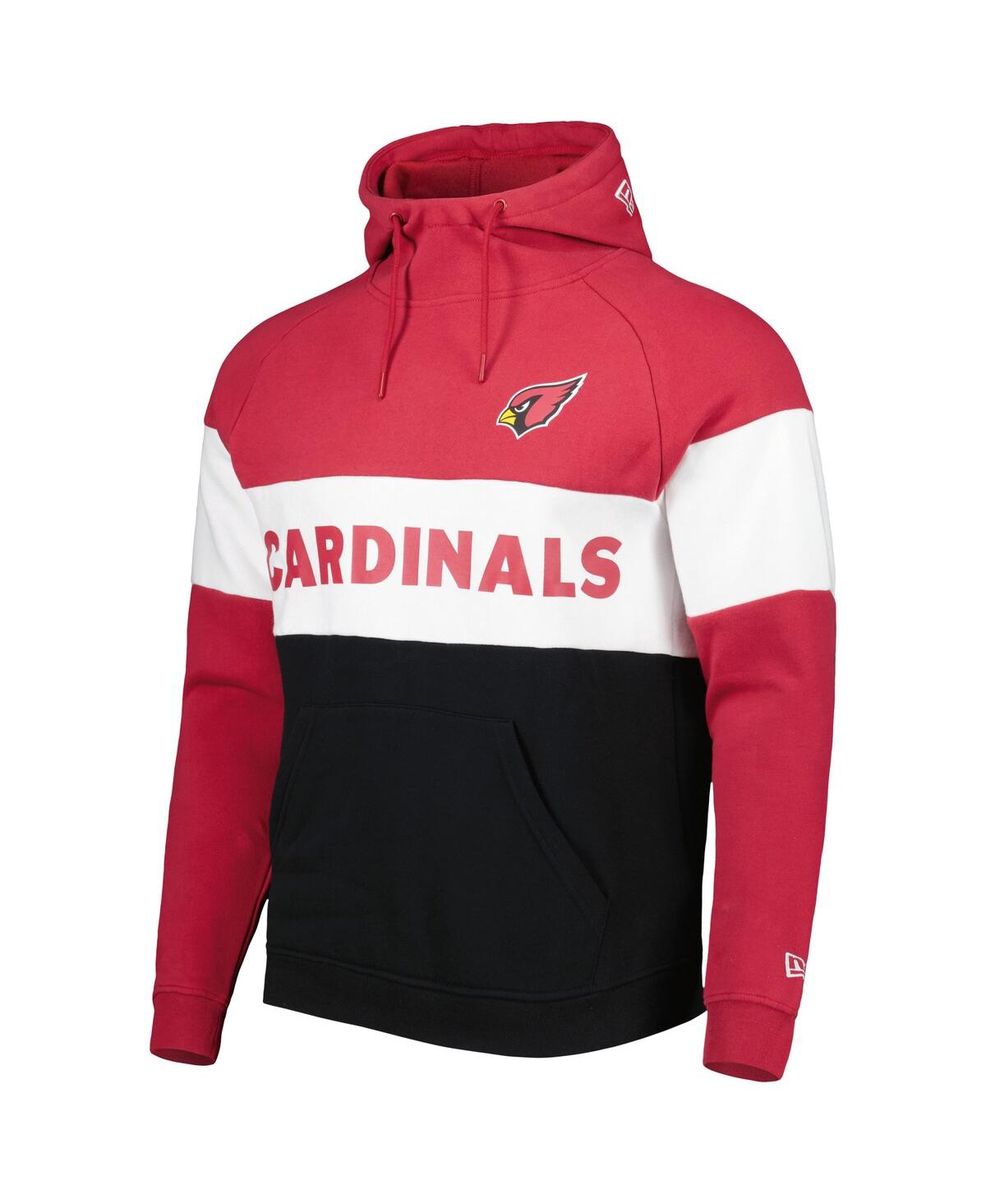 Men's New Era Cardinal Arizona Cardinals Colorblock Current Pullover Hoodie - Cardinal