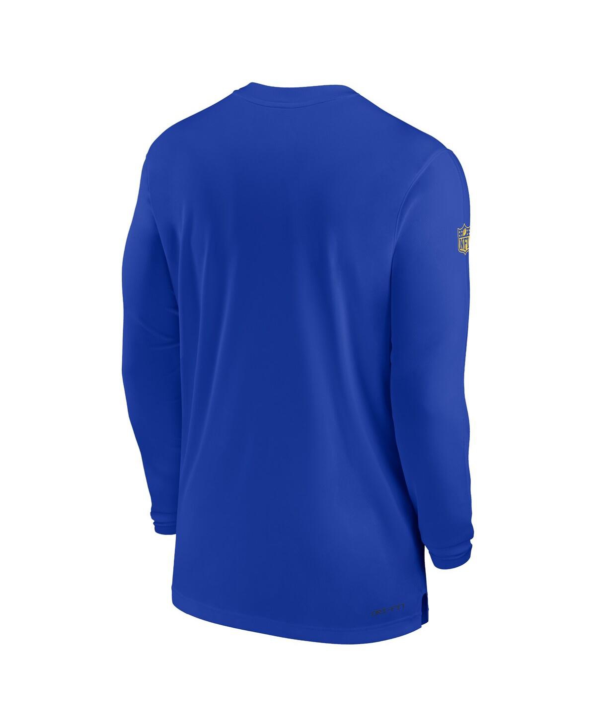 Men's NikeLos Angeles Rams Sideline Coach Performance Long Sleeve T-shirt - Royal