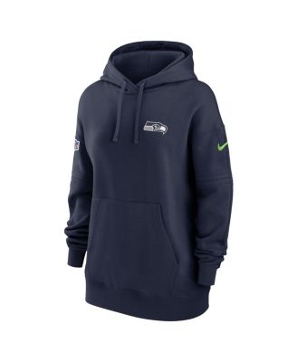 Women's College Navy Seattle Seahawks 2023 Sideline Club Fleece Pullover Hoodie